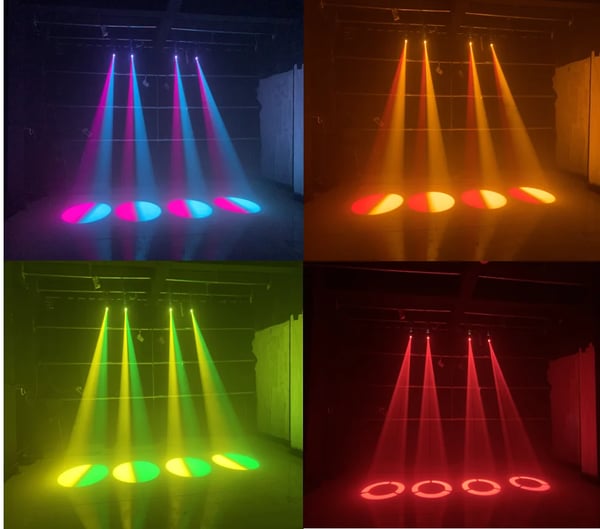 Mini LED Moving Head Spot, 8 Gobos, 8 Farvemuligheder,EU stik