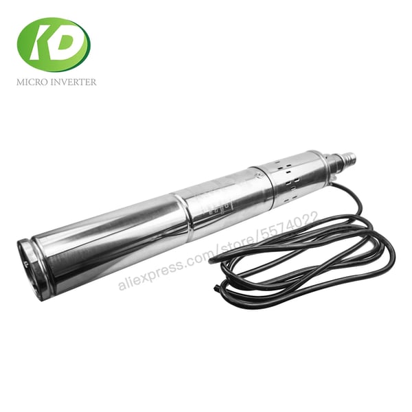 Solcellsdriven skruvpump för djupa brunnar, 750W, 100M höjd., 150W 12VDC