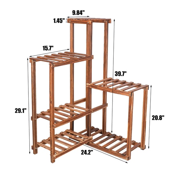 Plantebord, 6-lags design, holdbar trækonstruktion,Brun