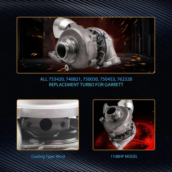Turbocharger, Varelængde 26 cm, Varebredde 25 cm, Varehøjde 25 cm, Varevægt 6 kg, Turbo Model GT1544V