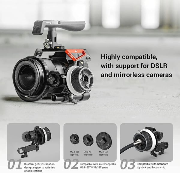 Mini Follow Focus, Justerbare Markeringsringe, Hurtigfrigivelsesmekanisme, Letvægtsdesign,Fokus Følg 3010