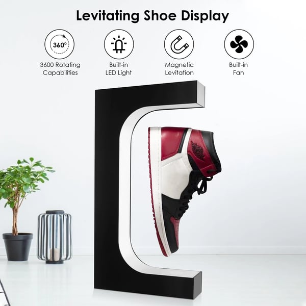 Sko Display Stativ, Magnetisk Levitation, 360-Graders Rotation,EU stik 220V
