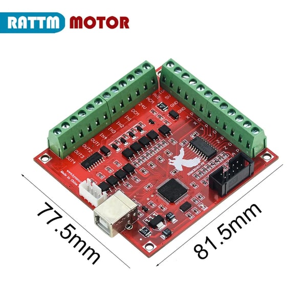 4-axlig Mach3 USB rörelsekort, stöder stegmotorer, CE- och RoHS-certifierad
