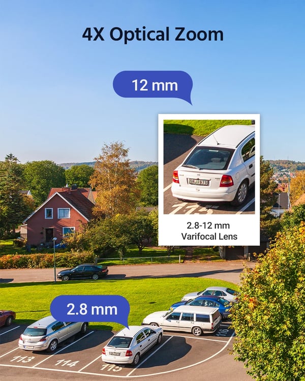 Säkerhetskamera, 4MP Super HD, 4X optisk zoom
