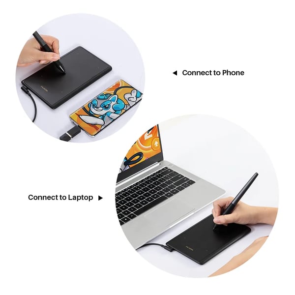 Grafisk Tegneplade, 4.17 x 2.6 tommer, USB-C Interface, 8192 Trykniveauer, 5080 LPI Opløsning, 300 PPS Rapport Rate