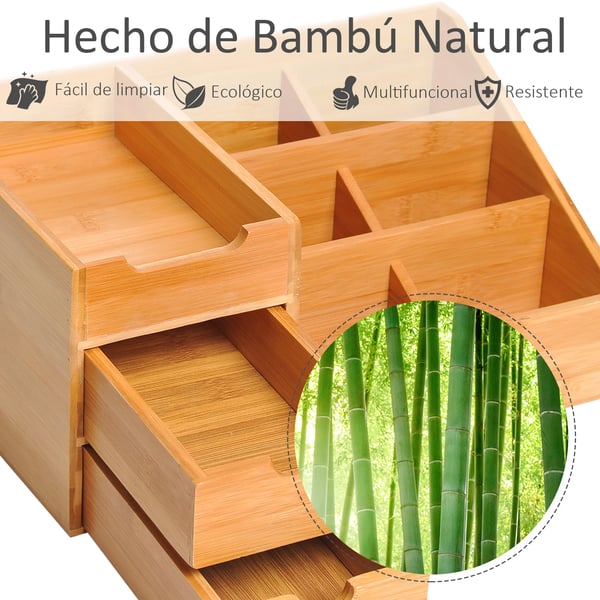 Skrivbordshållare, Bambumaterial, Platsbesparande Design