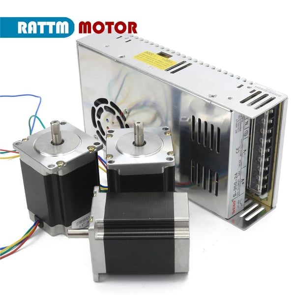 3-akse CNC-controller kit, steppermotor 1,8 grader, holdet moment 270 oz-in, dimensioner 57x57x76 mm, strøm 3A, TB6600-driver inkluderet
