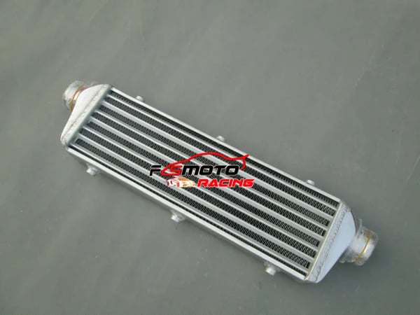 Intercooler, aluminium, 450x180x50 mm kerne, 600 mm længde, 55 mm ind-/udløb, højtydende design