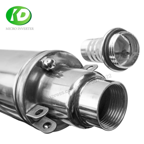 Solcellsdriven skruvpump för djupa brunnar, 750W, 100M höjd., 150W 12VDC