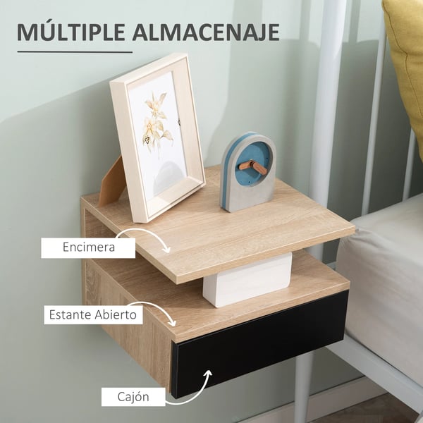 Natskab, Flydende Design, Opbevaringsskuffe,Naturlig