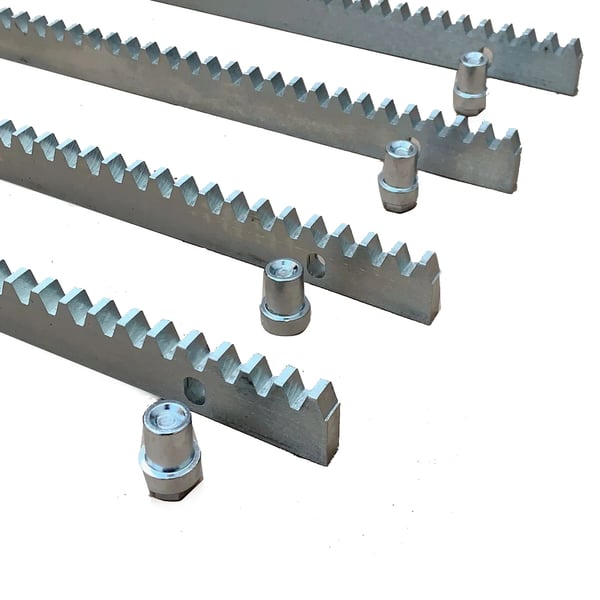 Metal Rack og Tandhjul, 0,5m Længde pr. Stykke, 2m Total Længde, 10mm Tykkelse, Kraftig, Inkluderer 8 Fastgørelsesskruer