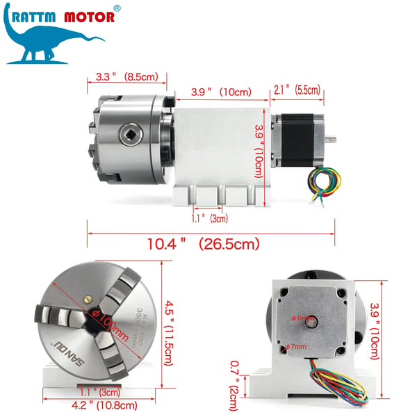 Rotary Akse, Harmonisk Reducer Gearkasse, CNC-Kompatibel Bagstøtte,50-1