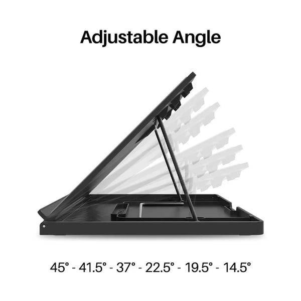 Justerbar Stativ, Aluminiumlegering, 281,8 * 184,3 mm, Tykkelse: 11 mm, Justerbar Vinkel: 20-60 grader, Nettovægt: 557 g