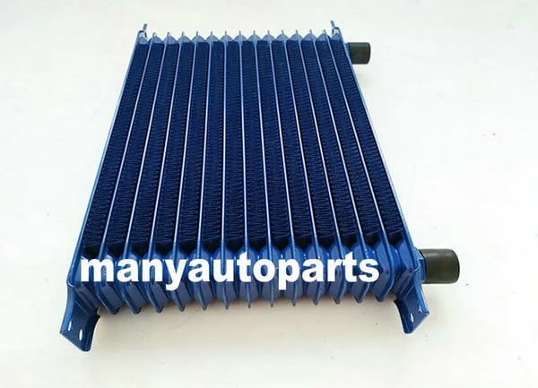 Motortransmissionsolie køler, 15 rækker, aluminium konstruktion, AN10 fitting, centerafstand 262mm, universel pasform