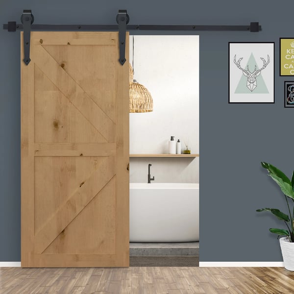 Skydedør Hardware Kit, Stål Konstruktion, 200 cm Længde, Understøtter Døre op til 100 kg, Samling Påkrævet, Egnet til Standard Døre
