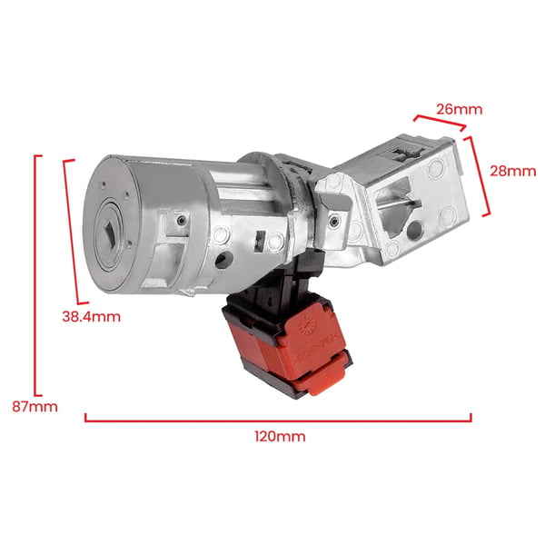 Tændingslås Cylinder, Metalhus, 10 mm Højde, 20 mm Længde, 10 mm Bredde, OEM 8200214168