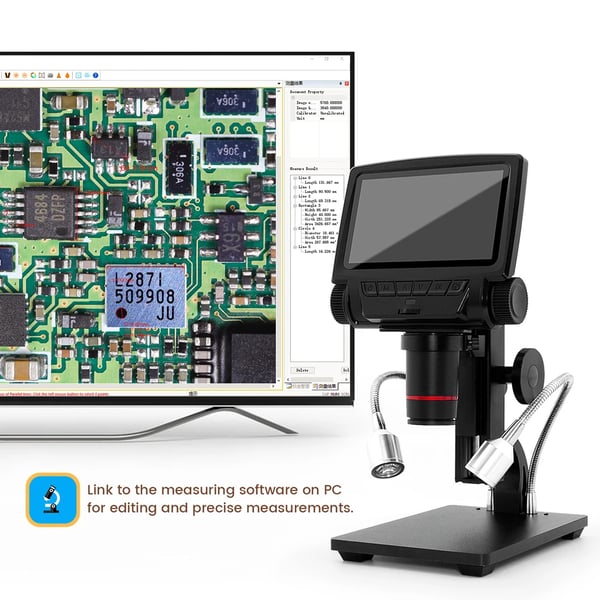 Digitalt mikroskop, 3 MP-sensor, 260x förstoring, HDMI/USB-utgång,ADSM301