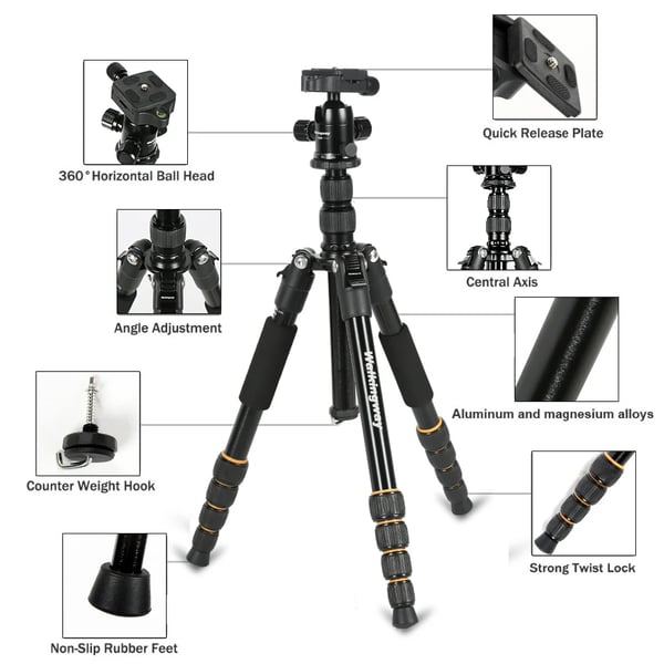 Tripod, Letvægts Aluminium, Professionel Støtte,Q666
