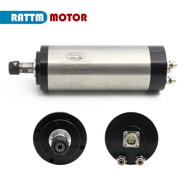 CNC Spindle, 1,5 kW Effekt, 10-24000 omdr./min Hastighed, ER16 Kompatibilitet, 80 mm Fastgørelse, CE Certificeret