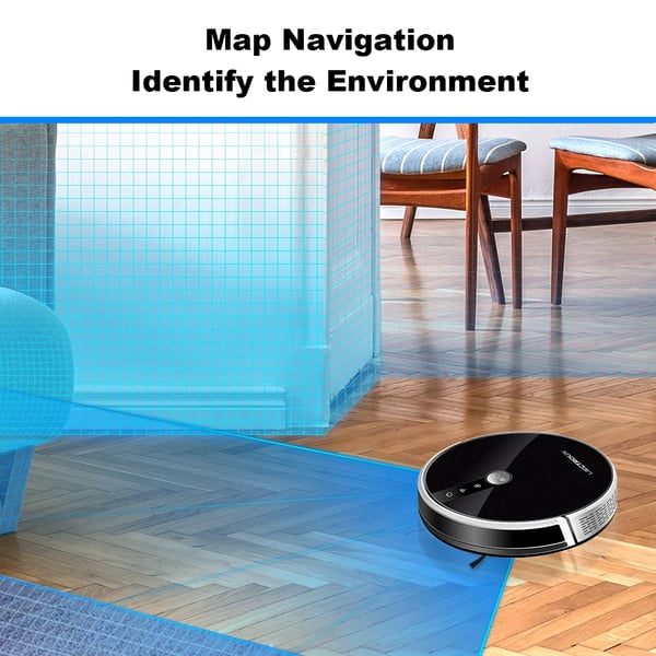 Robotstøvsuger, 6000Pa sugeevne, smart navigation, våd- og tørvask.