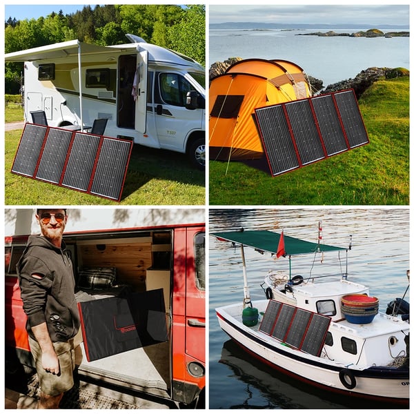 Solpanel, Fleksibelt Design, Bærbart og Sammenklappeligt,300W 18V