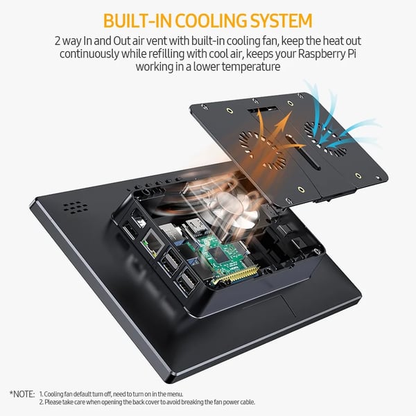 UPERFECT 10,1 tommer Touchscreen-display, 1920x1200 opløsning, indbygget køleventilator,EU-stik
