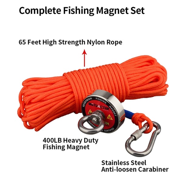 Magnet, 400BLS Dragkraft, 10m Rep,Magnetrep