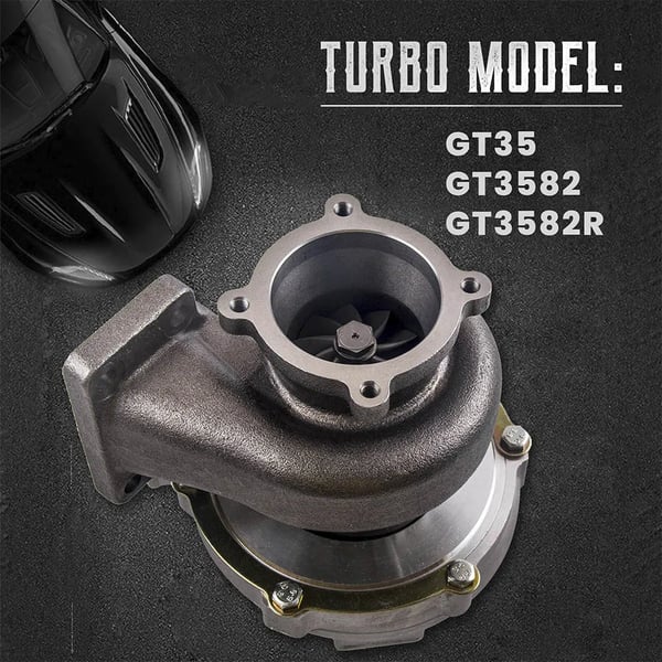 Turbocharger, 25 cm x 28 cm x 30 cm, Maksimal Hestekræft 600 HK, Kompressor A/R Størrelse 0.7 A/R