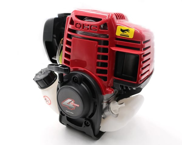 Benzinmotor, 4 takter, 35,8 cc, 1,2 HK, Tomgangshastighed: 3000 RPM, Høj hastighed: 9500 RPM
