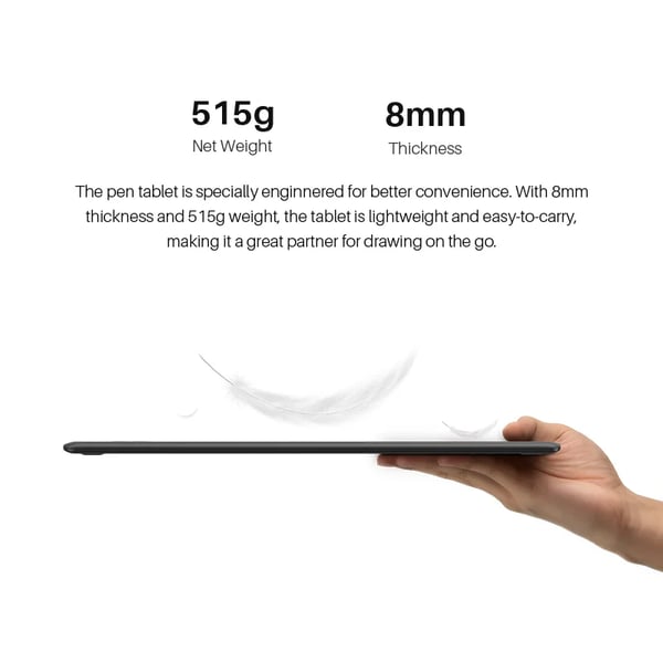 HUION Inspiroy H610X -piirtopöytä, 8192 paineentaso, Type-C-liitäntä,musta