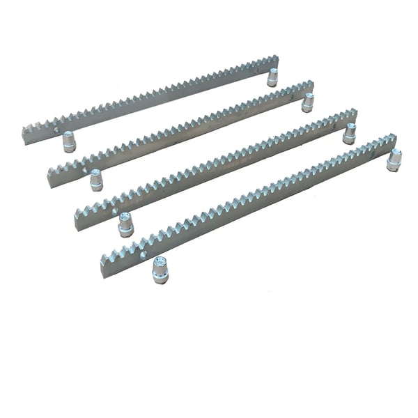 Metal Rack og Tandhjul, 0,5m Længde pr. Stykke, 2m Total Længde, 10mm Tykkelse, Kraftig, Inkluderer 8 Fastgørelsesskruer