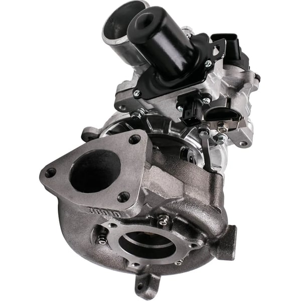 Turbocharger, 30 cm længde, 27 cm bredde, 30 cm højde, 10 kg vægt, 171 HK output