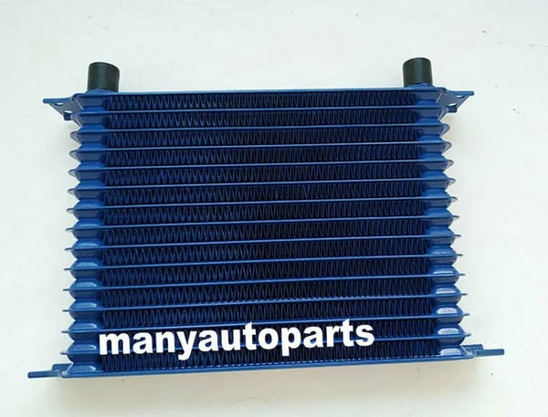 Motortransmissionsolie køler, 15 rækker, aluminium konstruktion, AN10 fitting, centerafstand 262mm, universel pasform