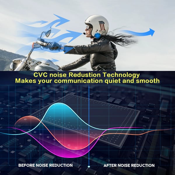 Motorcykel Bluetooth-headset, 8 förarintercom, vattentålig, 20 timmars samtalstid