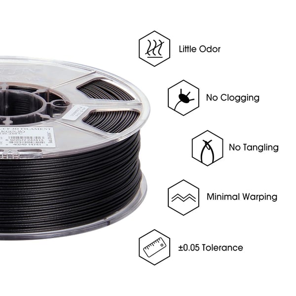 3D-printer filament, kulfiberfyldt nylon, høj sejhed,1.75mm naturlig