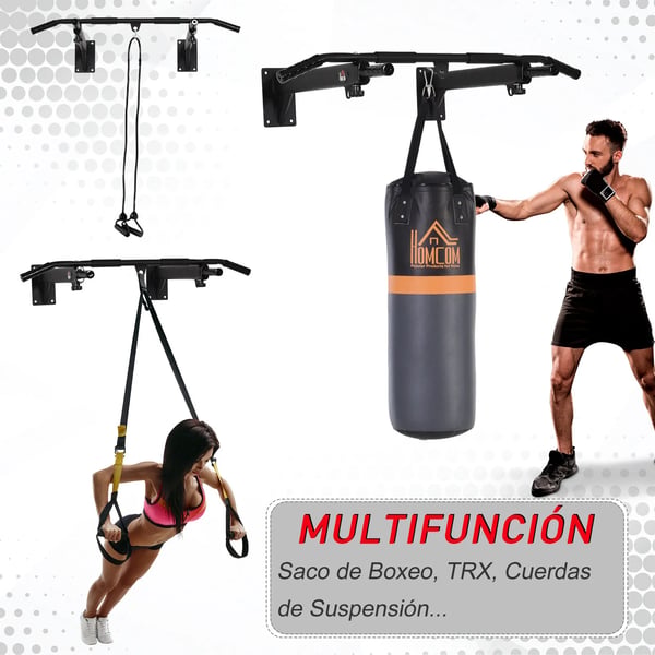 Pull-Up Bar, Maksimal vægtkapacitet 150 kg, Dimensioner 110 cm x 38 cm x 20 cm, Vægmonteret, Egnet til styrketræning, Skridsikre greb