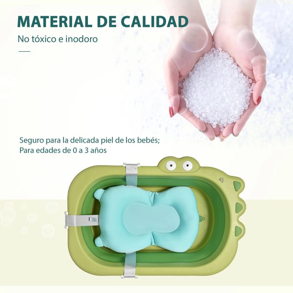 Babytub, Fällbar design, Inkluderar kudde