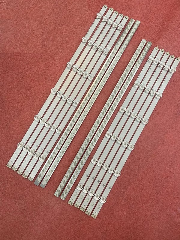 LED Baggrundsbelysningsstrimmel, Aluminiumsmateriale, 1142mm Længde, 12 LED Sæt, Kompatibel med 55-tommer TV, SMD Strimmeltype