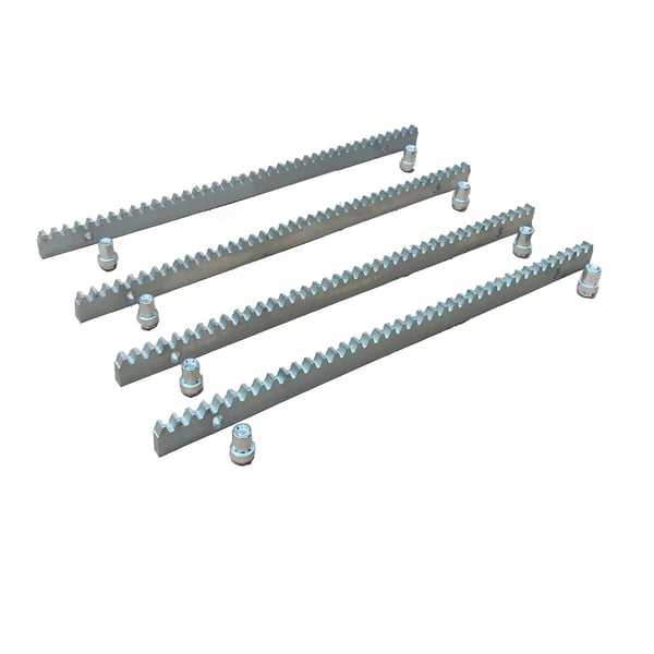 Metal Rack og Tandhjul, 0,5m Længde pr. Stykke, 2m Total Længde, 10mm Tykkelse, Kraftig, Inkluderer 8 Fastgørelsesskruer