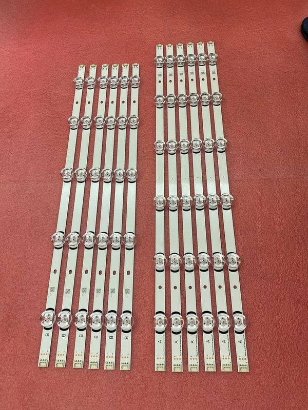 LED-taustavalo-nauha, 12 kappaleen setti, yhteensopiva LG 60 tuuman televisioiden kanssa, helppo asennus