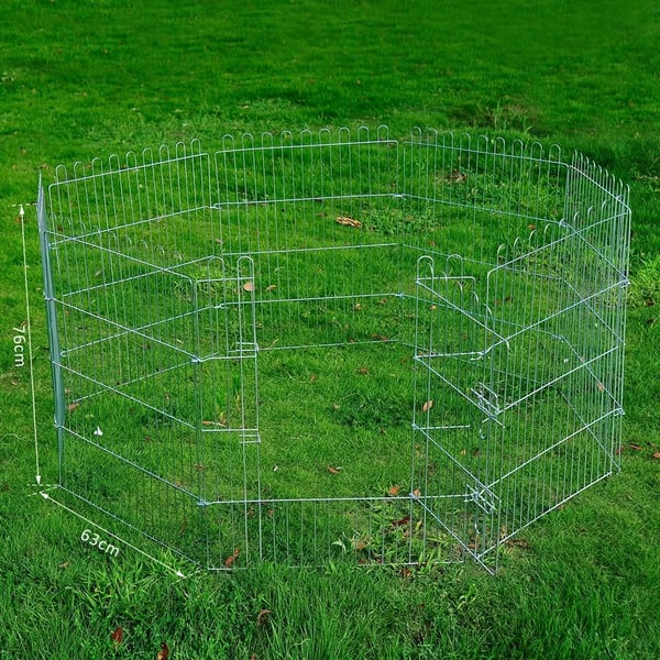 Pet Playpen, Konfigurerbart Design, Holdbar Konstruktion, Bekvem Adgang,Sølv