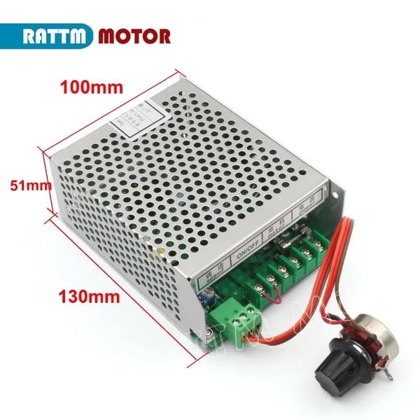 Spindelmotor, 500W, 12-100VDC, 12000 omdr./min, Diameter 52mm, Maksimal moment 0.5N.m