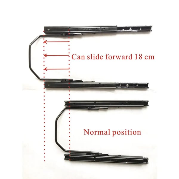Bil sæde skinner, justerbar længde, tosidet lås, letvægtsdesign