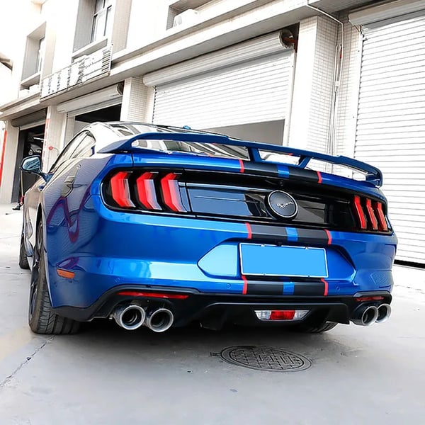 Baglygte Dæksel, Injektionsstøbt Transparent PC, Til Ford Mustang 2018-2023, ISO 9001 Certificeret, Røget Sort Finish, Nem Installation