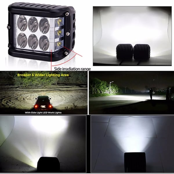 LED Arbejdslys, 60W, 9000 Lumen, 12V og 24V Kompatibilitet, IP67 Vandtæt, Aluminium Hus