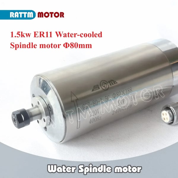 CNC Spindelmotor Kit, Vattenkyld, Inverterdrift, Hög Precision