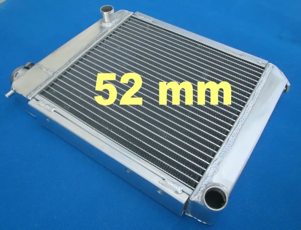 4 ROW Radiator, Perfekt pasform til Mini Cooper S 1275 GT, inkluderer skærm og blæser, holdbar konstruktion