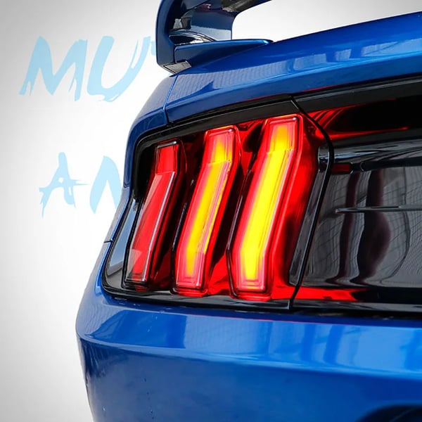 Baglygte Dæksel, Injektionsstøbt Transparent PC, Til Ford Mustang 2018-2023, ISO 9001 Certificeret, Røget Sort Finish, Nem Installation