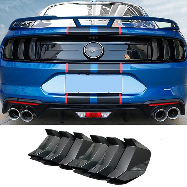 Baglygte Dæksel, Injektionsstøbt Transparent PC, Til Ford Mustang 2018-2023, ISO 9001 Certificeret, Røget Sort Finish, Nem Installation