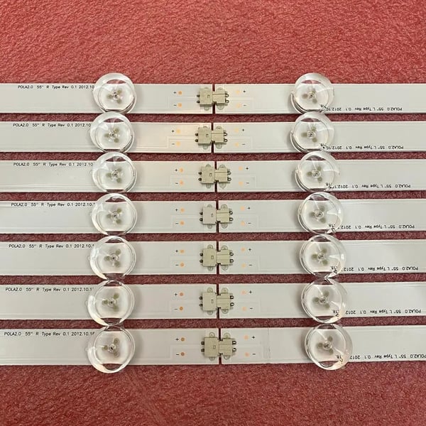 LED Baggrundsbelysningsstrimmel, Aluminiumsmateriale, 1142mm Længde, 12 LED Sæt, Kompatibel med 55-tommer TV, SMD Strimmeltype